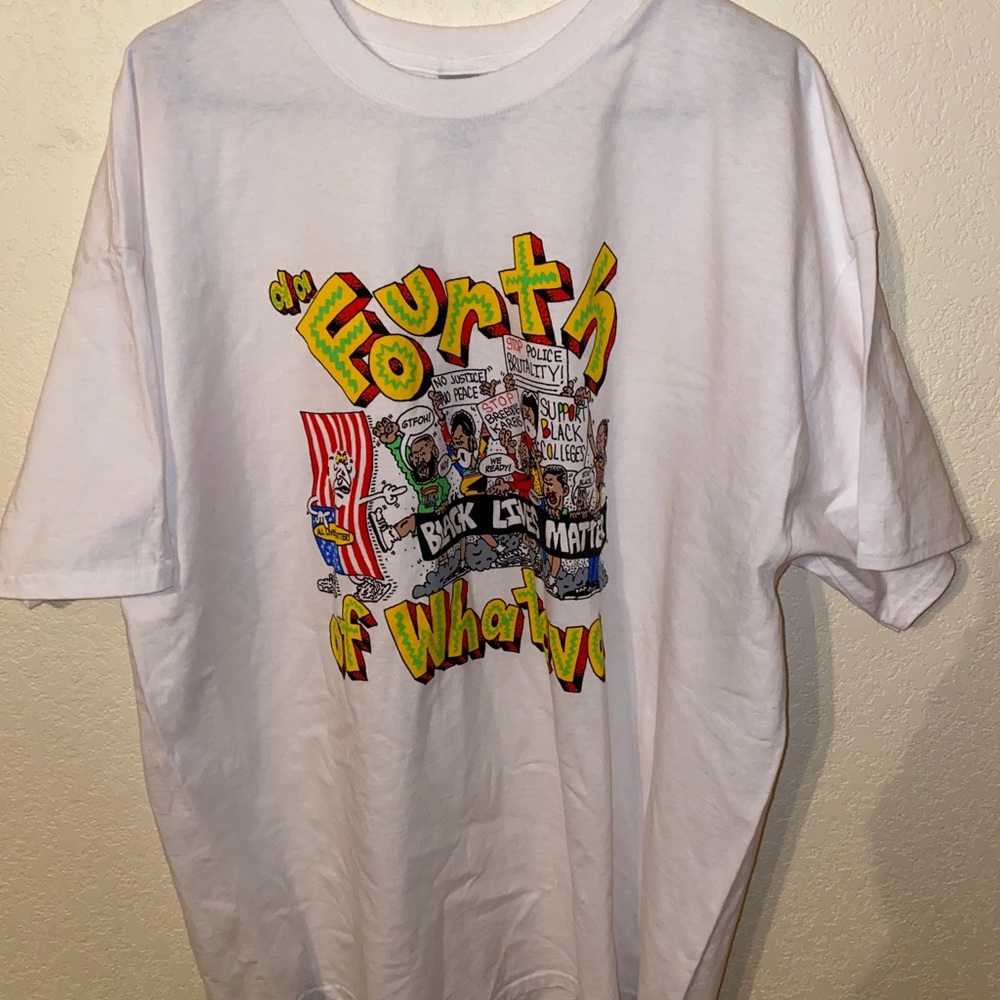 CUSTOM BLM “Da Fourth of Whateva” White Tee